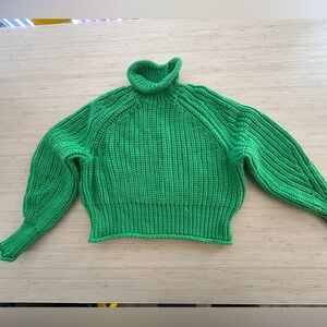 H&M Vibrant Green Cowl Neck Sweater